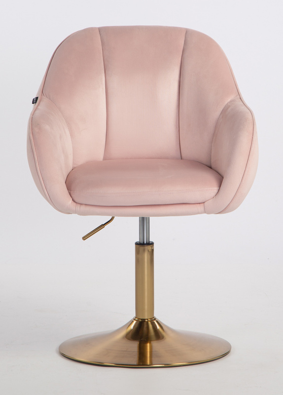 HOKER HR2055N PUDROWY RÓŻ WELUR ZŁOTA PODSTAWA