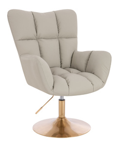 HOKER HR650N ECRU EKOSKÓRA PREMIUM SOFT ZŁOTA PODSTAWA