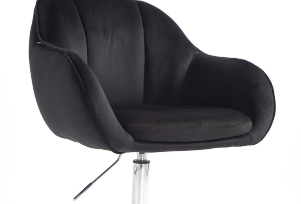 HOKER HR2055K CZARNY WELUR CHROMOWANA PODSTAWA