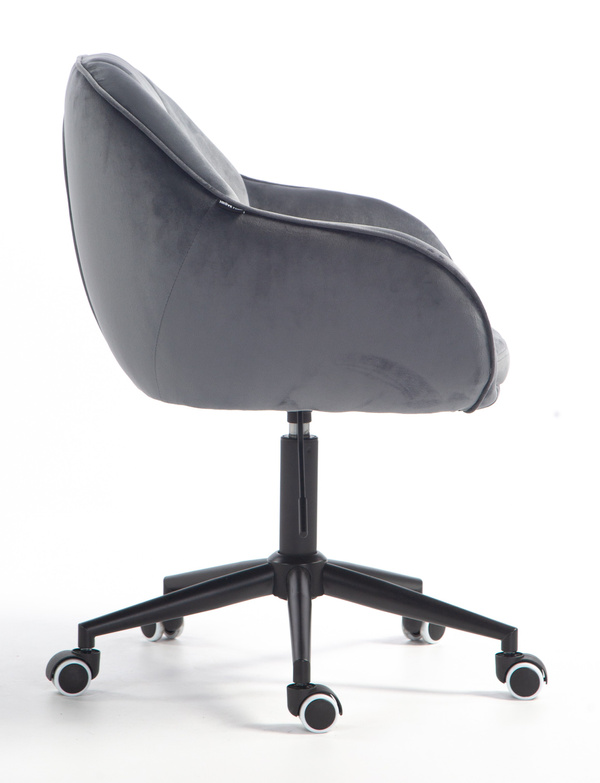 FOTEL HR2055K GRAFITOWY WELUR CZARNA PODSTAWA