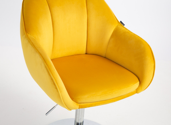 HOKER HR2055N ŻÓŁTY WELUR CHROMOWANA PODSTAWA