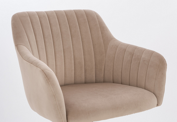 FOTEL HR190K LATTE WELUR CZARNA PODSTAWA