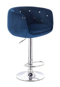 FOTEL HR333CW CIEMNE MORZE WELUR SREBRNA PODSTAWA