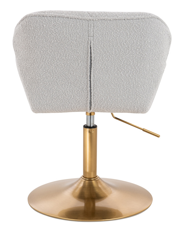 FOTEL HR111N SZARY BARANEK ZŁOTA PODSTAWA