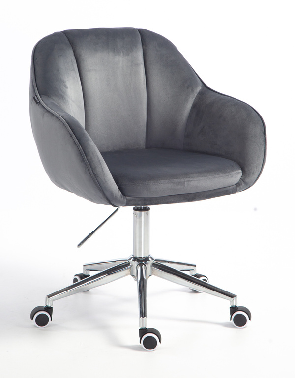 HOKER HR2055K GRAFITOWY WELUR CHROMOWANA PODSTAWA