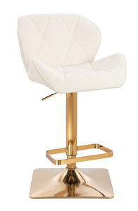FOTEL HR111KW KREMOWY BARANEK ZŁOTA PODSTAWA