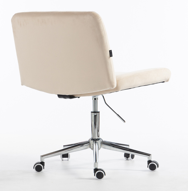 HOKER HR150K KREMOWY WELUR CHROMOWANA PODSTAWA