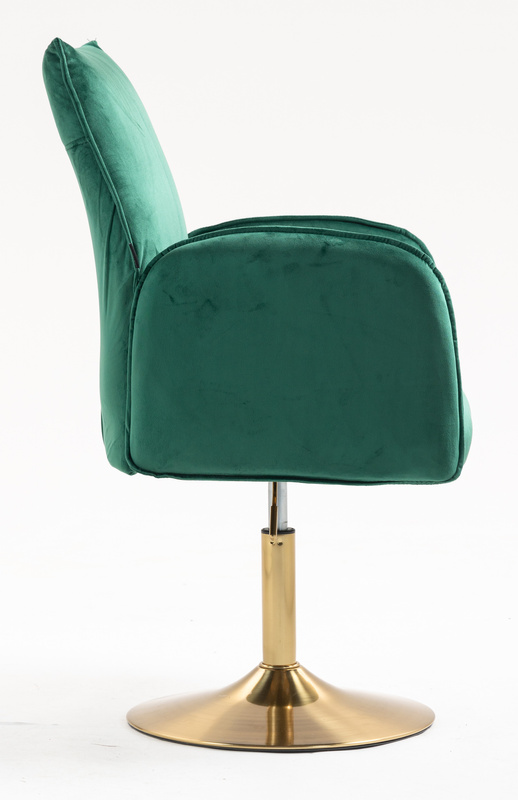 FOTEL HR280N BUTELKOWA ZIELEŃ WELUR ZŁOTA PODSTAWA