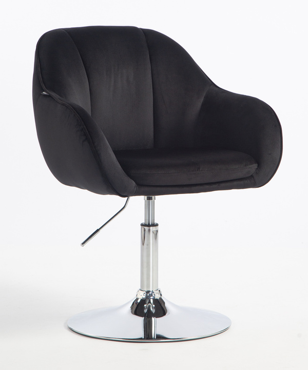 HOKER HR2055N CZARNY WELUR CHROMOWANA PODSTAWA