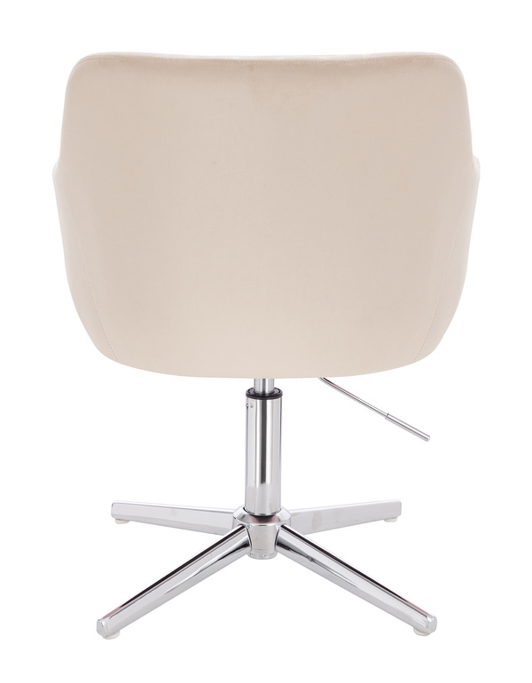 FOTEL HR190CROSS KREMOWY WELUR CHROMOWANA PODSTAWA