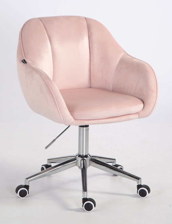 HOKER HR2055K PUDROWY RÓŻ WELUR CHROMOWANA PODSTAWA