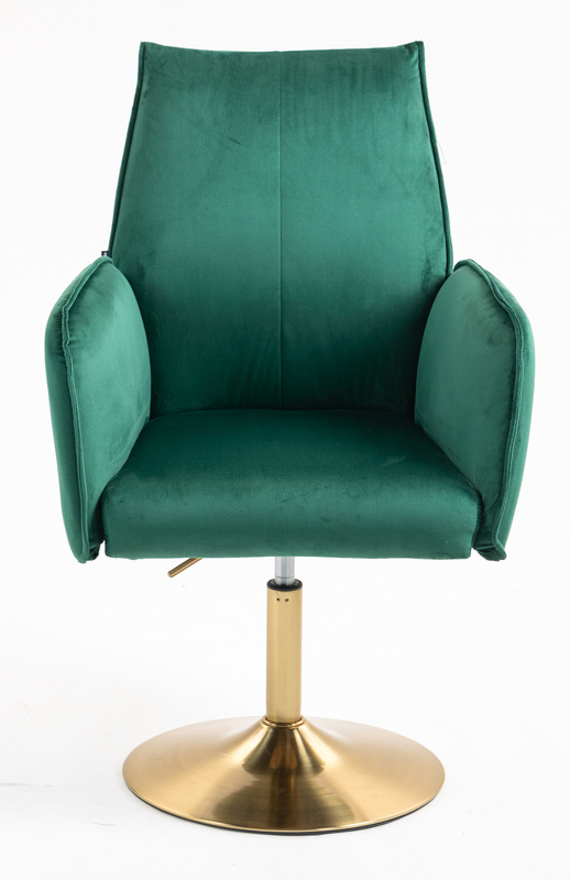FOTEL HR280N BUTELKOWA ZIELEŃ WELUR ZŁOTA PODSTAWA