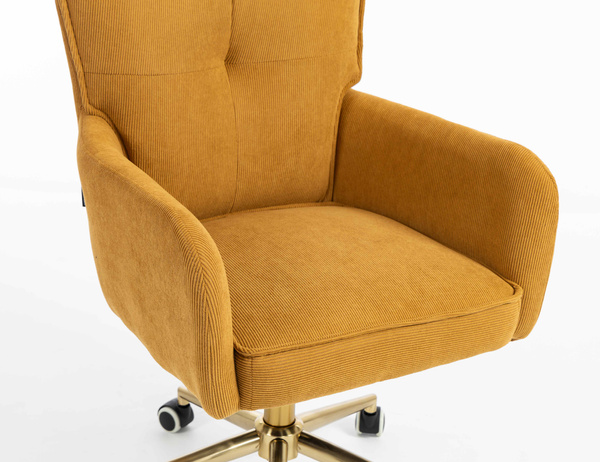 HOKER HR250K ŻÓŁTY CURRY PREMIUM CORD SZTRUKS ZŁOTA PODSTAWA