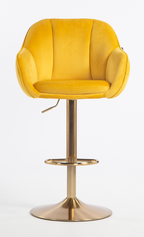 HOKER HR2055W ŻÓŁTY WELUR ZŁOTA PODSTAWA