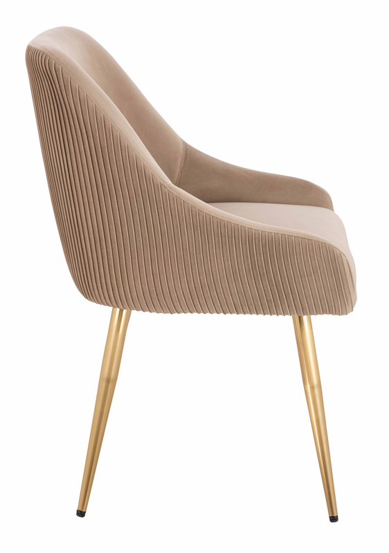 HR920 KRZESŁO ZŁOTE NOGI LATTE WELUR