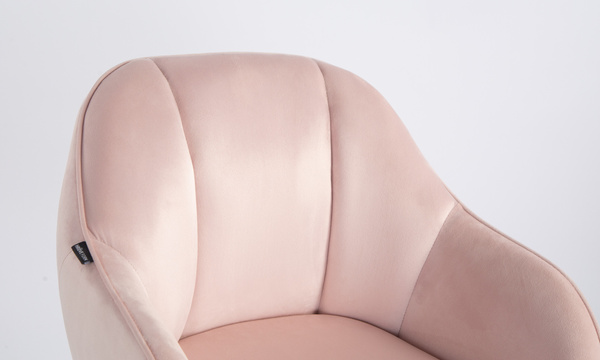 HOKER HR2055W PUDROWY RÓŻ WELUR ZŁOTA PODSTAWA