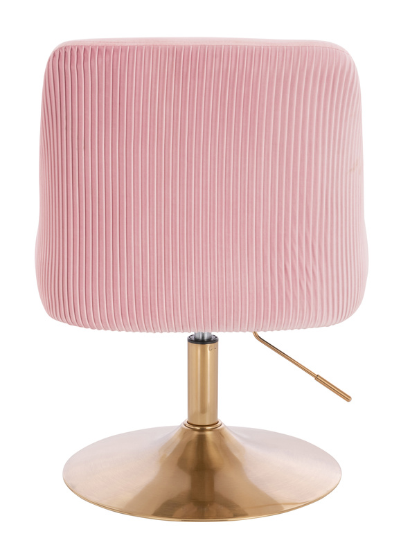 FOTEL HR920N PUDROWY RÓŻ WELUR ZŁOTA PODSTAWA