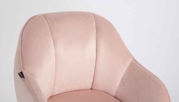 HOKER HR2055N PUDROWY RÓŻ WELUR CZARNA PODSTAWA