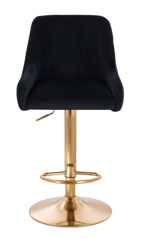 FOTEL HR920W CZARNY WELUR ZŁOTA PODSTAWA