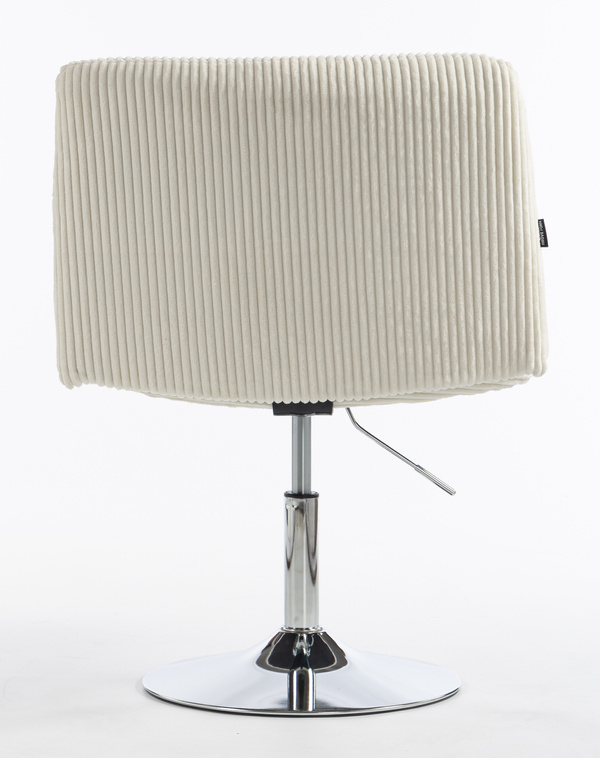 HOKER HR150N BIAŁY SZTRUKS CHROMOWANA PODSTAWA