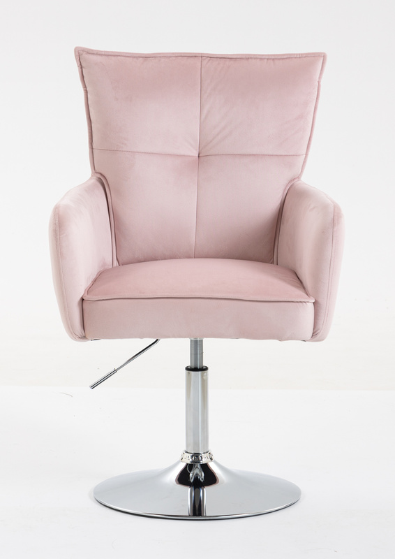 HOKER HR250N PUDROWY RÓŻ WELUR  CHROMOWANA PODSTAWA