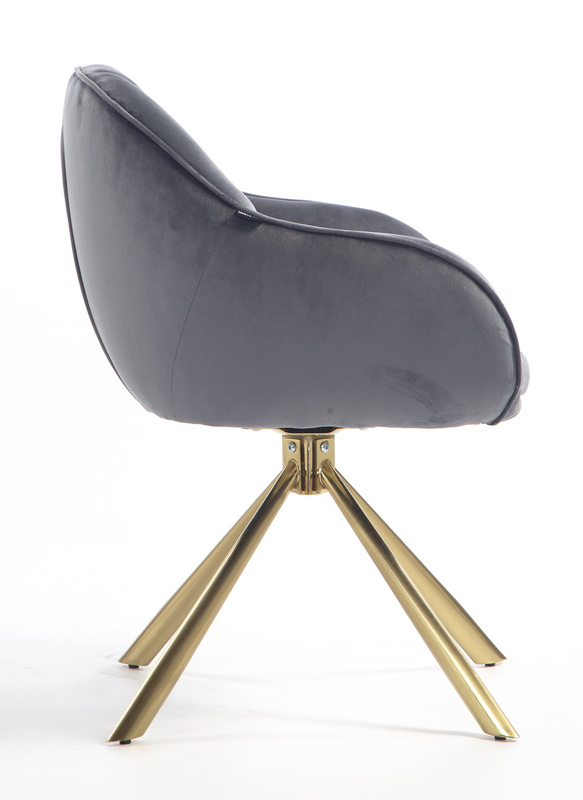 HOKER HR2055 GRAFITOWY WELUR ZŁOTY PAJĄK