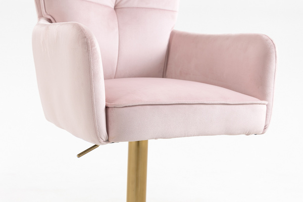 HOKER HR250KW PUDROWY RÓŻ WELUR  ZŁOTA PODSTAWA