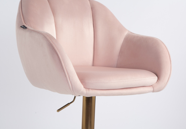 HOKER HR2055W PUDROWY RÓŻ WELUR ZŁOTA PODSTAWA