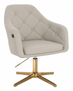 HOKER HR831CROSS ECRU EKOSKÓRA PREMIUM SOFT ZŁOTA PODSTAWA