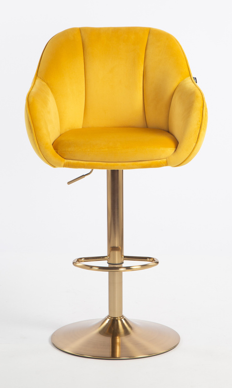 HOKER HR2055W ŻÓŁTY WELUR ZŁOTA PODSTAWA