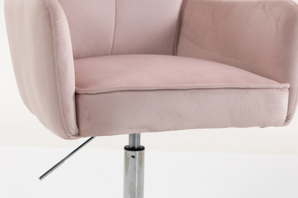 HOKER HR250K PUDROWY RÓŻ WELUR  CHROMOWANA PODSTAWA