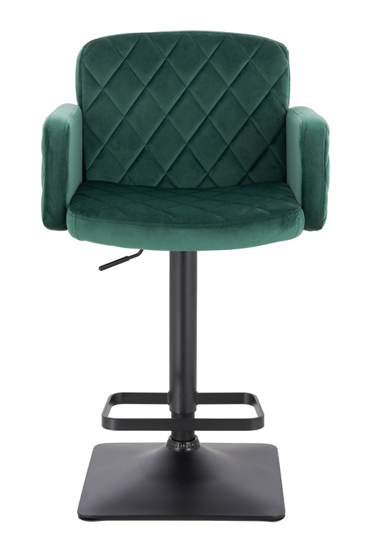 FOTEL HR802KW BUTELKOWA ZIELEŃ WELUR CZARNA PODSTAWA