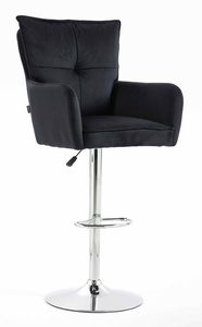 HOKER HR250W CZARNY WELUR  CHROMOWANA PODSTAWA