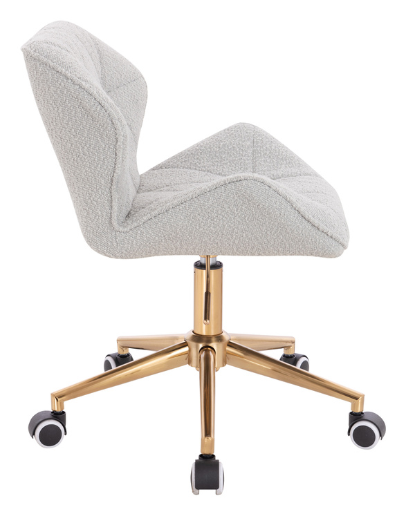 FOTEL HR111K SZARY BARANEK ZŁOTA PODSTAWA