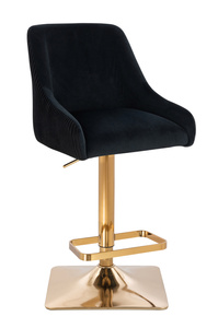 FOTEL HR920KW CZARNY WELUR ZŁOTA PODSTAWA