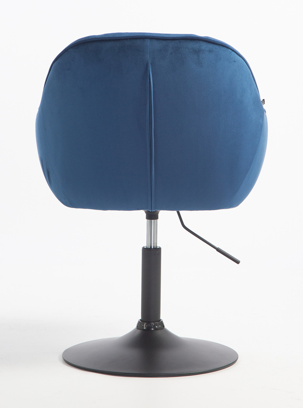 FOTEL HR2055N CIEMNE MORZE WELUR CZARNA PODSTAWA