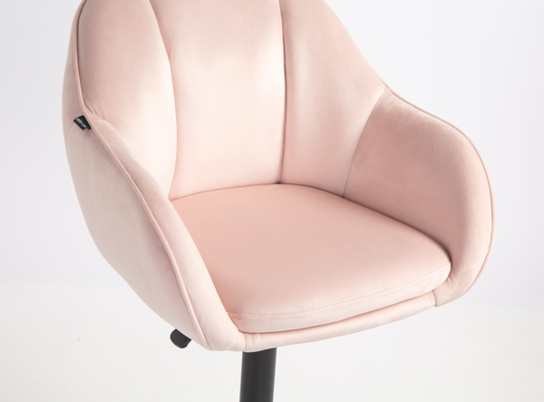 HOKER HR2055KW PUDROWY RÓŻ WELUR CZARNA PODSTAWA