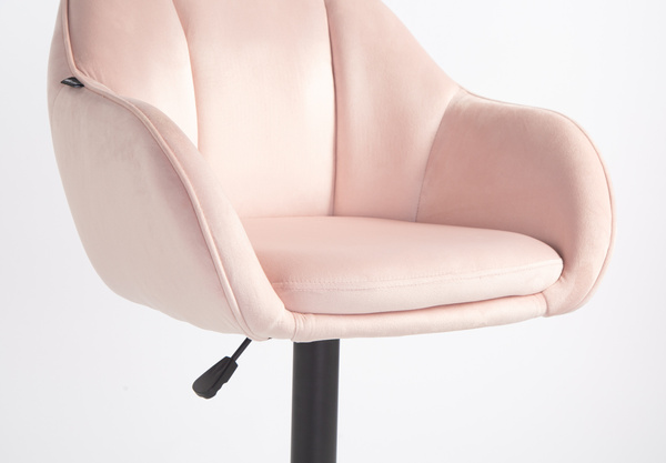 HOKER HR2055KW PUDROWY RÓŻ WELUR CZARNA PODSTAWA