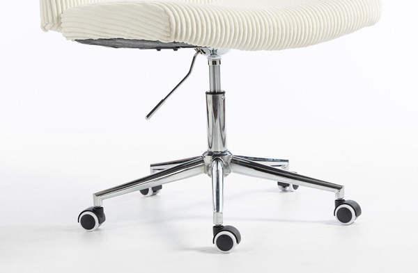 HOKER HR150K BIAŁY SZTRUKS CHROMOWANA PODSTAWA