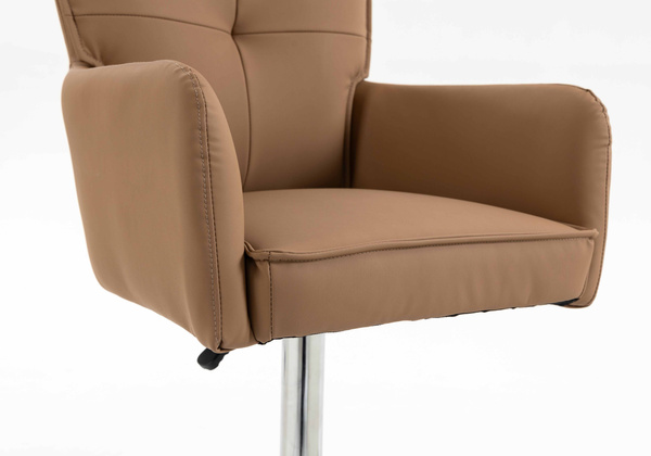 HOKER HR250W KARMELOWY EKOSKÓRA PREMIUM SOFT CHROMOWANA PODSTAWA