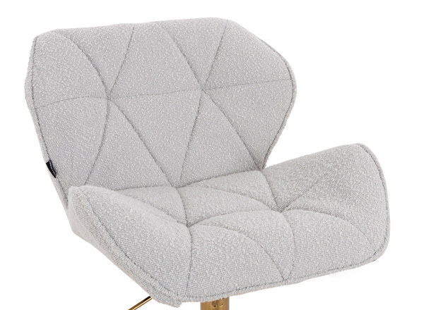 FOTEL HR111CROSS SZARY BARANEK ZŁOTA PODSTAWA