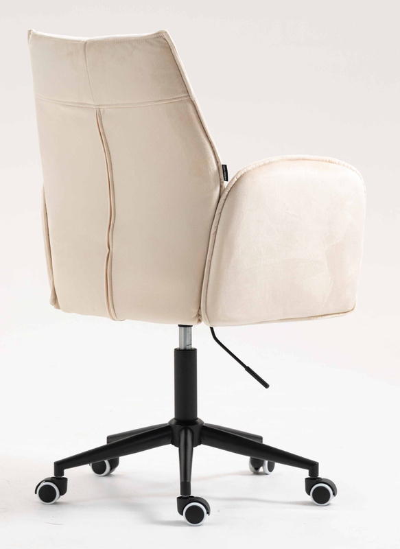 FOTEL HR280K KREMOWY WELUR CZARNA PODSTAWA