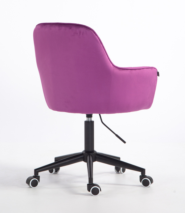 FOTEL HR2022K FUKSJA WELUR CZARNA PODSTAWA