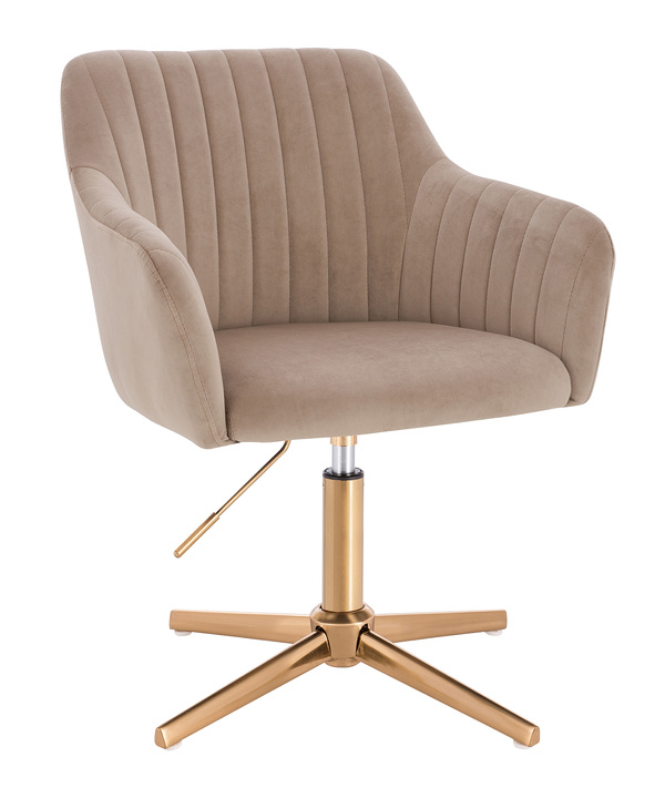 FOTEL HR190CROSS LATTE WELUR ZŁOTA PODSTAWA