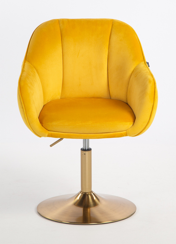 HOKER HR2055N ŻÓŁTY WELUR ZŁOTA PODSTAWA