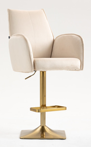 FOTEL HR280KW KREMOWY WELUR ZŁOTA PODSTAWA