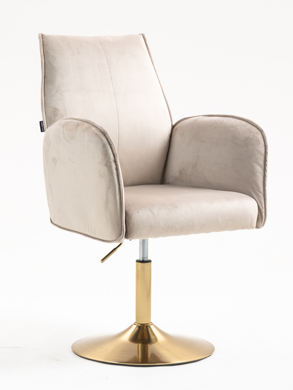 FOTEL HR280N LATTE WELUR ZŁOTA PODSTAWA