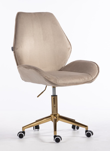 FOTEL HR350K LATTE WELUR ZŁOTA PODSTAWA