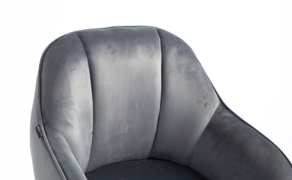 FOTEL HR2055K GRAFITOWY WELUR CZARNA PODSTAWA