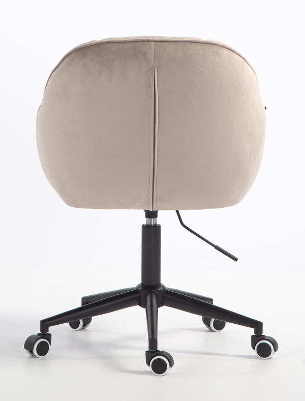 FOTEL HR2055K LATTE WELUR CZARNA PODSTAWA